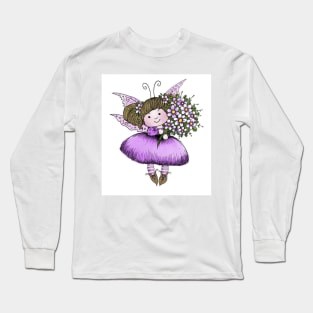 Little Pruple Flower Fairy Long Sleeve T-Shirt